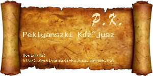 Peklyanszki Kájusz névjegykártya